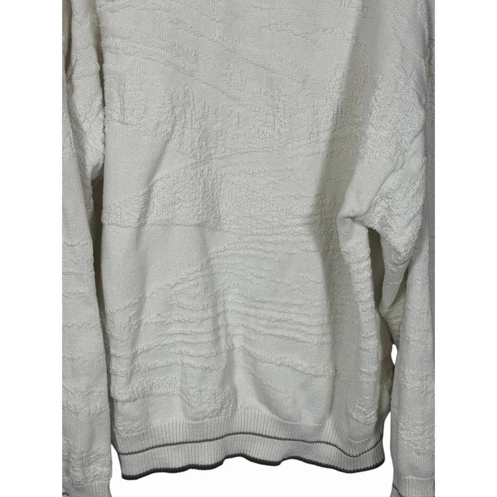 Fieldmaster USA Eagle‎ Sweater XL Cream Textured Knit Bald Eagle Cabin Cottage